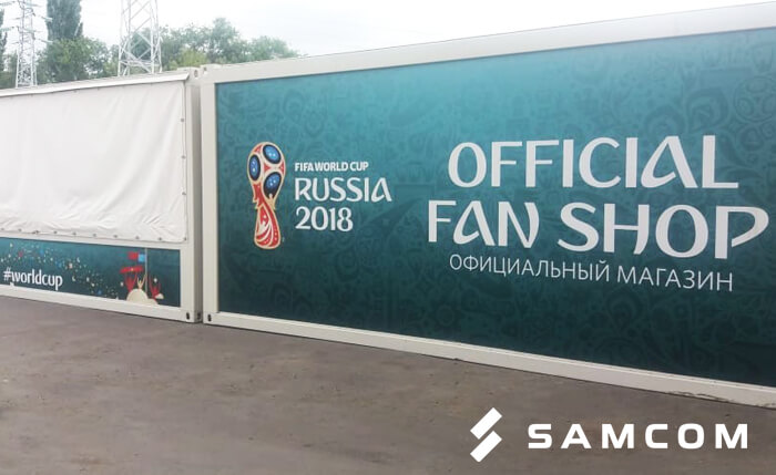 Перевозка 8-ми контейнеров официального фан-шопа FIFA-2018!